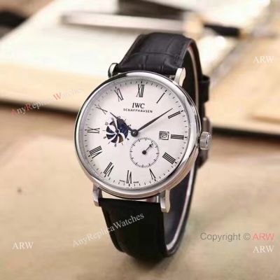 New Replica IWC Schaffhausen Moon Phases SS Mens Watch